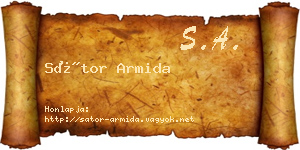 Sátor Armida névjegykártya